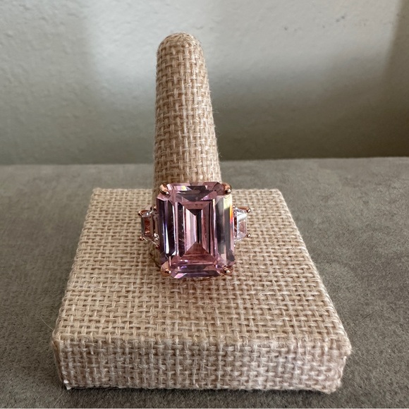 Pink CZ set in rose gold fashion ring by Joan Boyce - Picture 2 of 14